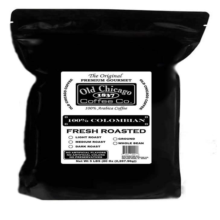 100% Colombian Coffee, 5 LB Bag, Medium Roast