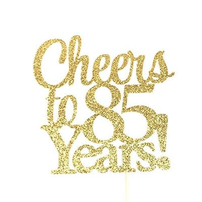 Atelier Elegance Cheers to 85 Years Cake Topper, 85th Birthday Cake Topper, 85 Sign