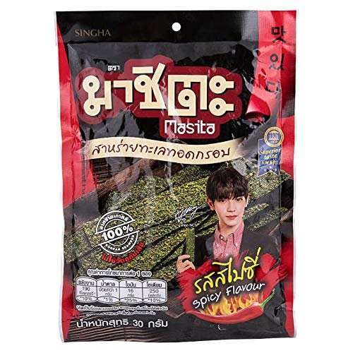 Masita Seaweed Snack, Net weight 30g X 3 Packs (Spicy Flavour)