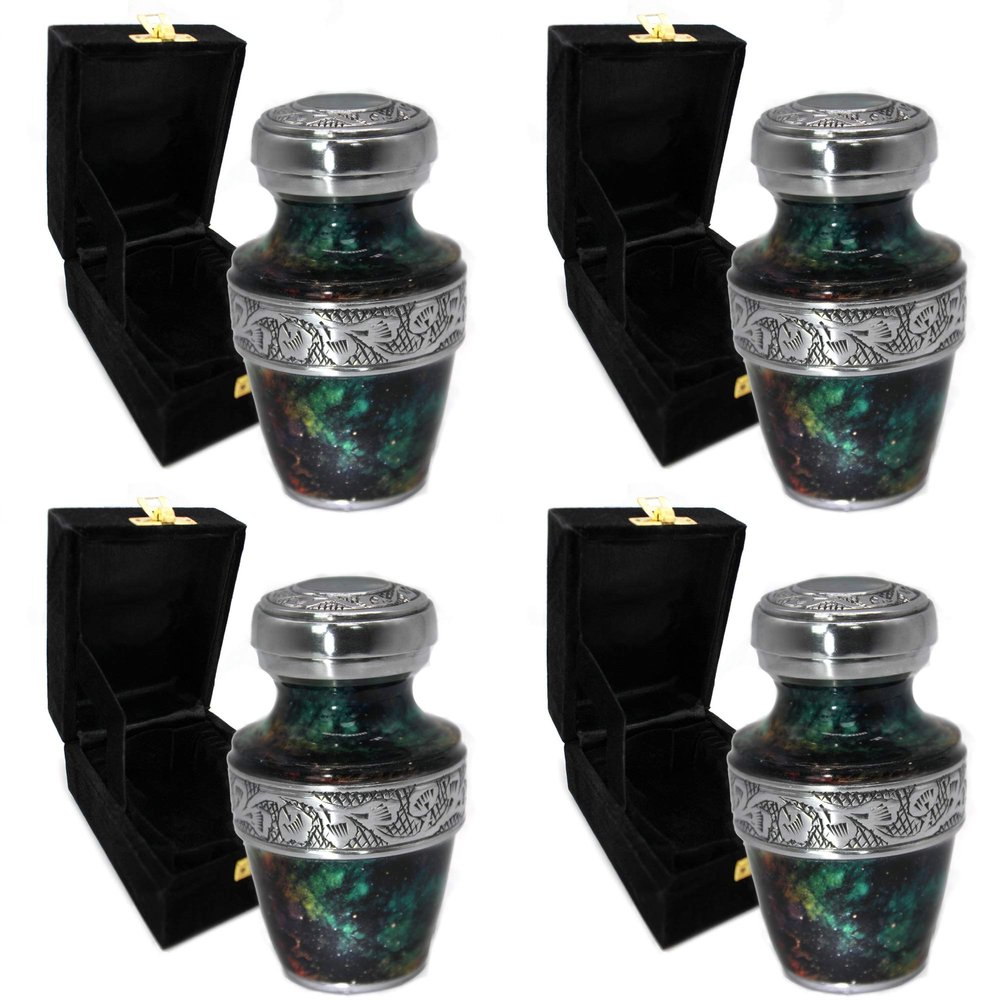 Supernova Galaxy Keepsake Urns for Human Ashes with Velvet Gift Box for Cremation Keepsakes for Ashes - Small Cremation Urn and Small Keepsake Urn Set of 4