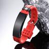 MOWOM Medical Bracelet Custom Engraved Silicone Adjustable Sport ID Identification Alert Stainless Steel - Bundle with Emergency Card, Holder (Red, Type 1 Diabetes) view 3
