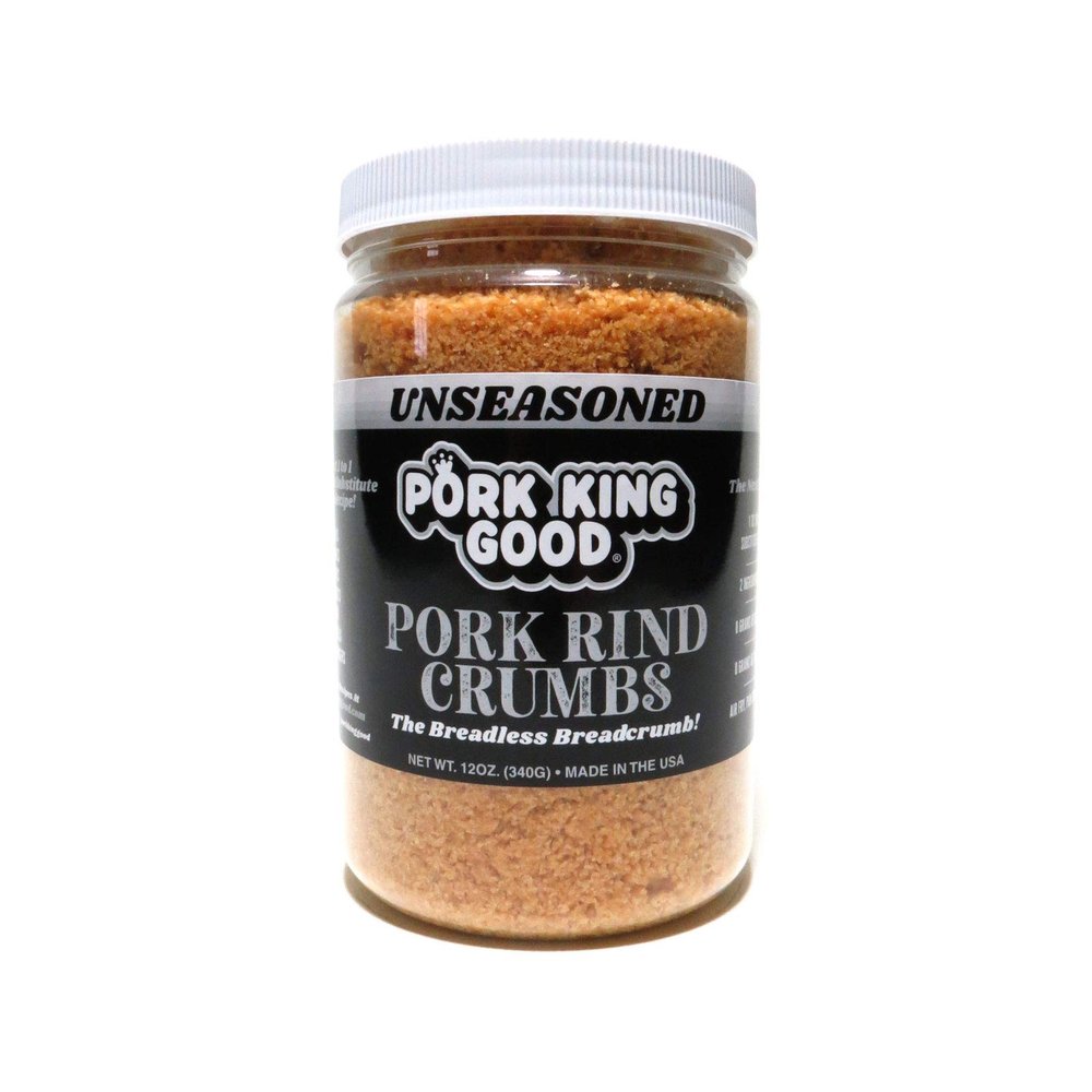 Pork King Good Unseasoned Pork Rind Breadcrumbs (Low Carb Keto Diet)! Perfect For Ketogenic, Paleo, Gluten-Free, Sugar Free and Bariatric Diets. Carb free!