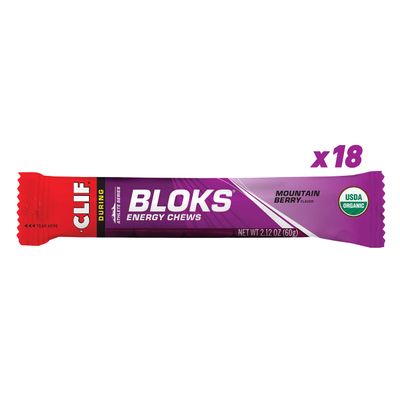 CLIF SHOT BLOKS MOUNTAIN BERRY18PK, 1.58 GR