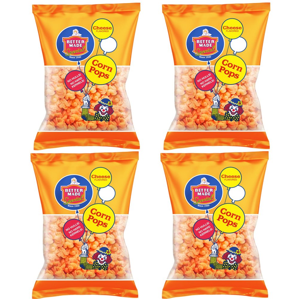 Better Made Special Cheese Flavored Corn Pops - (4) x 6oz Bags - (Pack of 4)