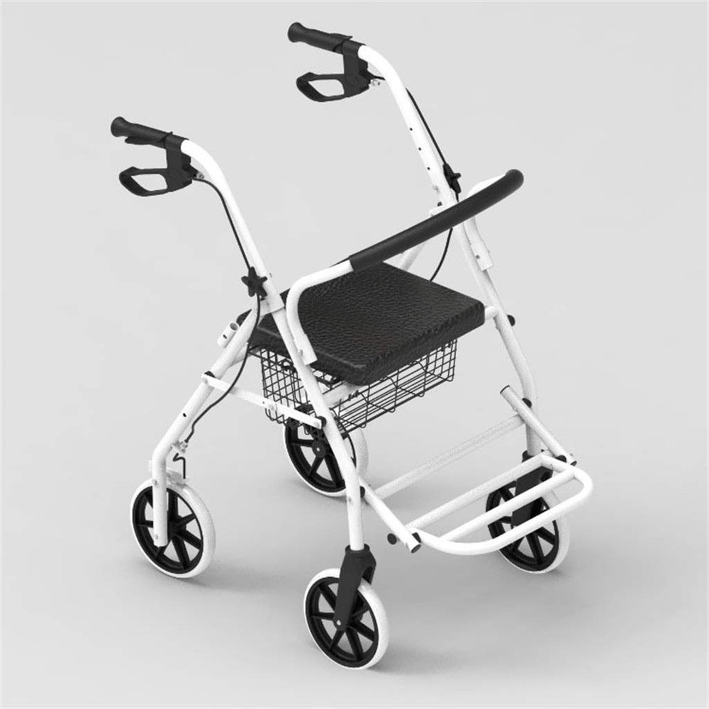 Deluxe Folding Rollator Walker Walking Mobility Aid, for Elderly Senior Disabled 4 Wheel Walker (4 Styles)