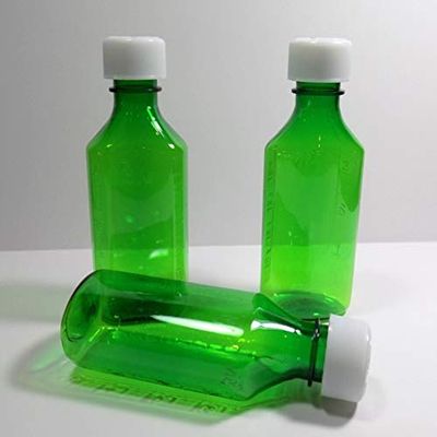 300 Brand New Graduated Oval 8 Ounce Green RX Medicine/Liquor Bottles w/Caps