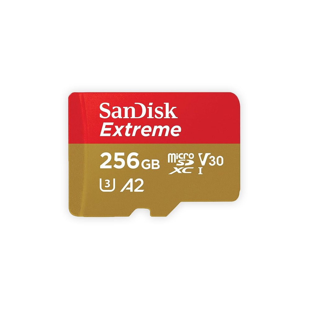 SanDisk 256GB Extreme MicroSDXC UHS-I Memory Card - C10, U3, V30, 4K, A2, Micro SD - SDSQXA1-256G-GN6MN
