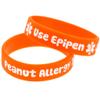 Blue Silicone Rubber Medical Awareness Alert Bracelet (Peanut Allergy) view 1