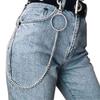 Andongnywell Metal Ring Pants Waist Chain Punk Style Wallet Belt Chain Hip Hop Jewelry Waist Chain for Men and Women (Silver) view 3