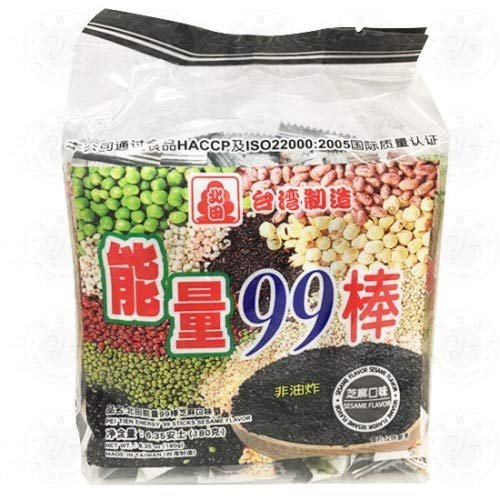 99 All natural Pei Tien Energy 99 rice cake roll 6.35oz (Sesame Flavor, 4 Packs)