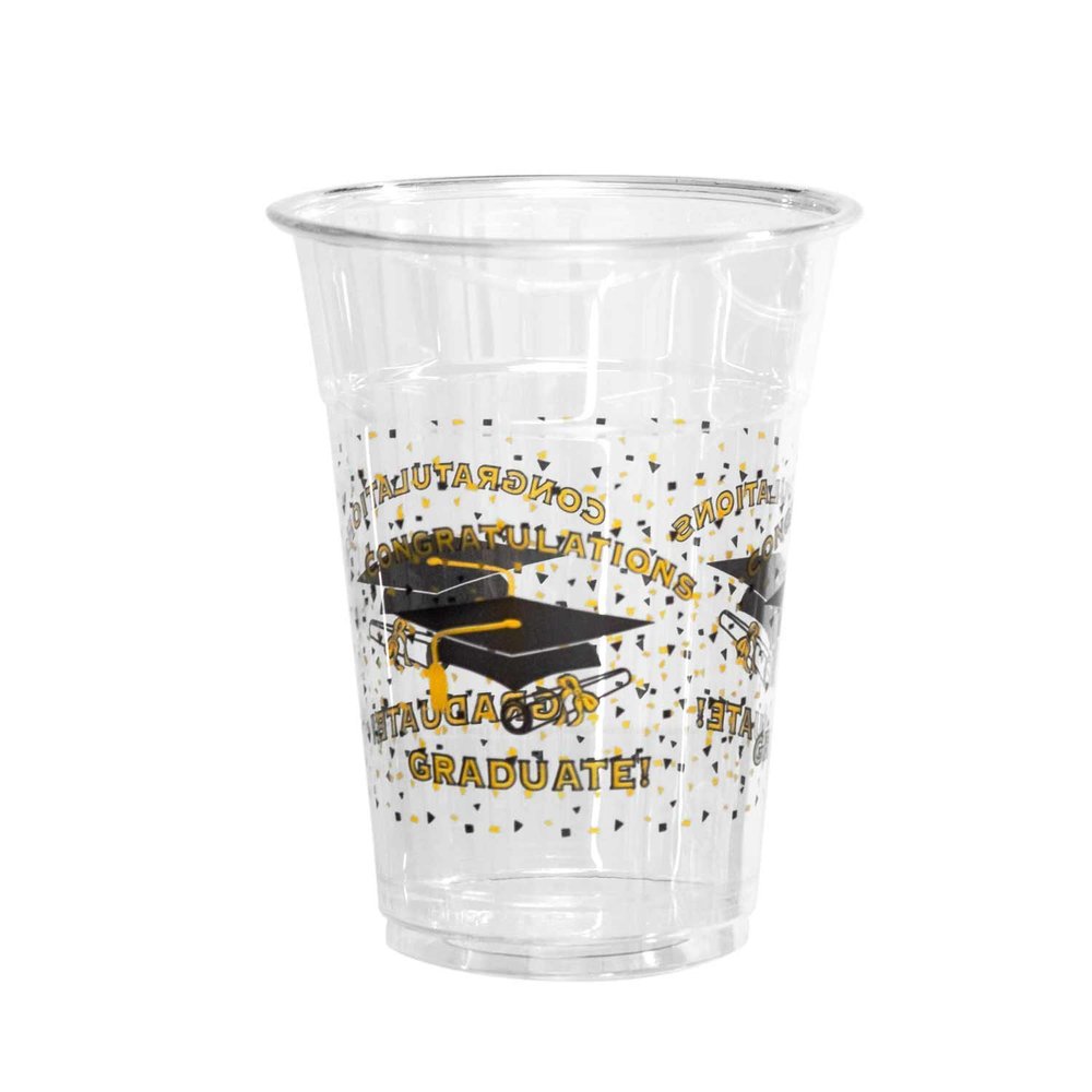 Party Essentials SD162094-2 Soft Plastic Printed Party Cups, 40 Count, 16-Ounce, Graduation