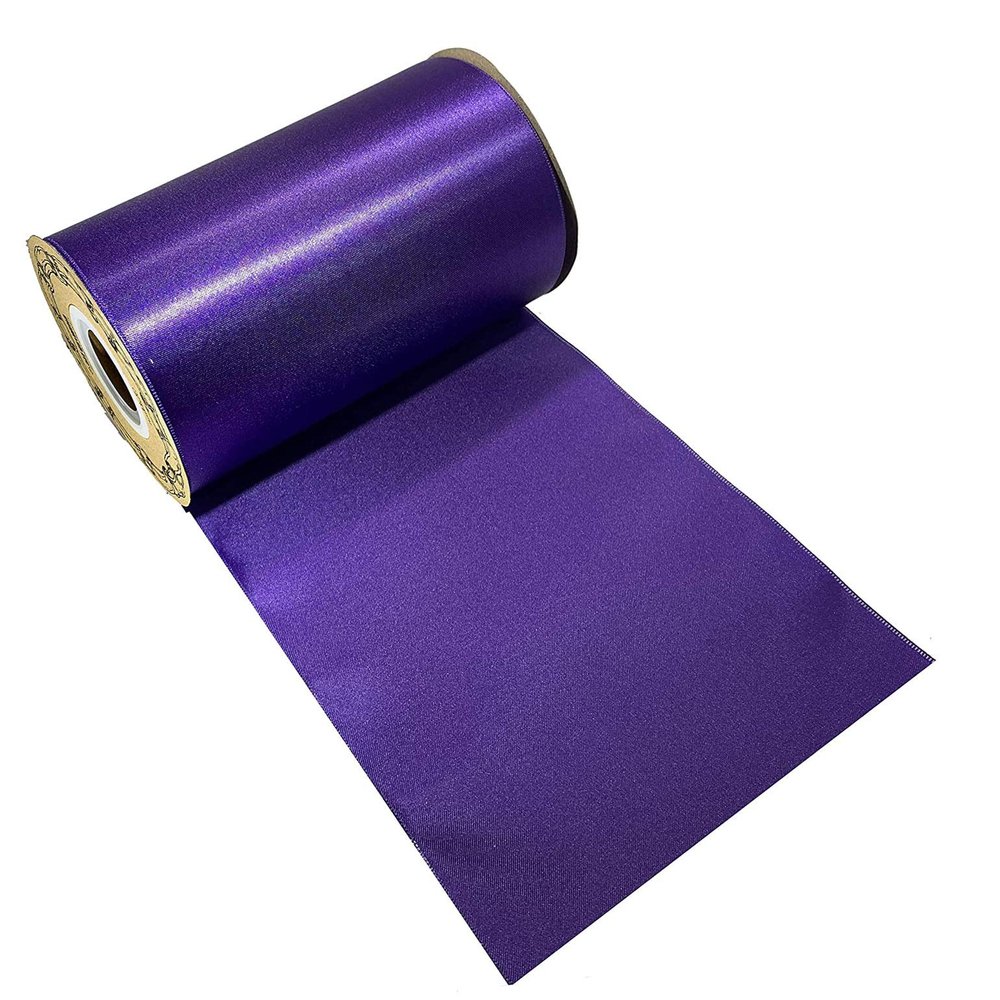 Grand Opening Ceremony Purple Ribbon - 6" x 25 Yards, Double Wide, Satin, Cancer Awareness, Dcor, Wreath, Store Front, Indoor Display, Birthday, Christmas, Mardi Gras, Easter