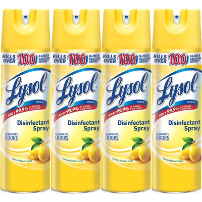 Lysol Disinfectant Spray, Lemon Breeze, 76oz (4X19oz)