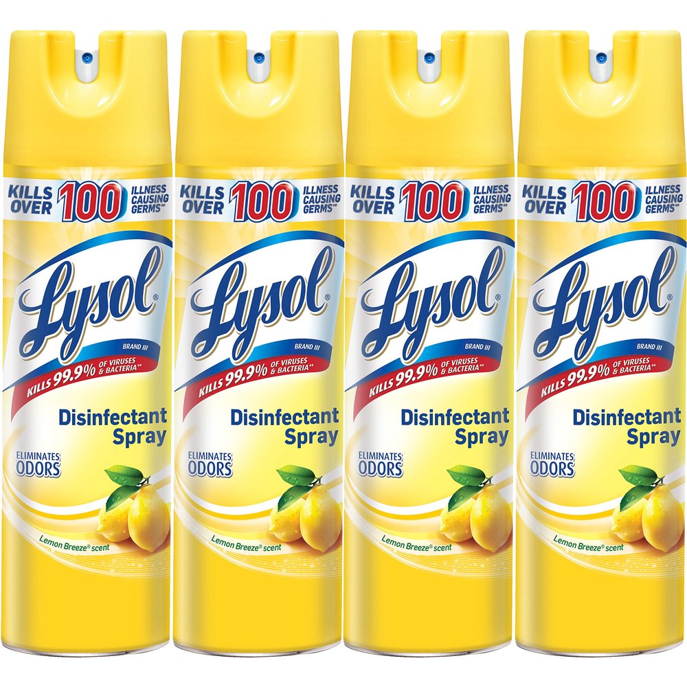 Lysol Disinfectant Spray, Lemon Breeze, 76oz (4X19oz)
