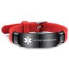 MOWOM Medical Bracelet Custom Engraved Silicone Adjustable Sport ID Identification Alert for Men Women Stainless Steel Bundle with Emergency Card Holder (Red, Autism Awareness) view 1