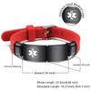 MOWOM Medical Bracelet Custom Engraved Silicone Adjustable Sport ID Identification Alert for Men Women Stainless Steel Bundle with Emergency Card Holder (Red, Autism Awareness) view 2