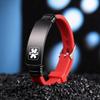 MOWOM Medical Bracelet Custom Engraved Silicone Adjustable Sport ID Identification Alert for Men Women Stainless Steel Bundle with Emergency Card Holder (Red, Autism Awareness) view 3