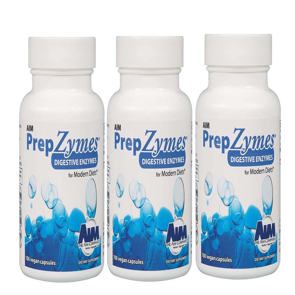 AIM PrepZymes Digestive Enzymes Dietary Supplement 100 Vegan Capsules (3 Bottle)