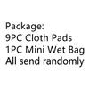 10 Pcs Resuable Heavy Flow Menstrual Pads Set, Including 1Pc Mini Wet Bag + 9Pcs Bamboo Charcoal Heavy Flow Waterproof Mama Cloth Sanitary Napkins Menstrual Pads view 3