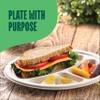 100% Compostable, 3 Compartment, Disposable Paper Plates [125-Pack] - {PFAS Free} - {BPA Certified} - [9 Inch] Heavy Duty Biodegradable Bagasse Sectional Lunch Trays + Dividers - Divided Platte Tray view 4