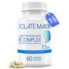 FOLATE MAXX L Methylfolate 7.5mg with Active Vitamin B Complex  60 Capsules  High Potency 5-MTHF with B6 Blend and Methyl B12 Supplement  3-in-1, Non-GMO, Gluten Free (2-Month Supply) view 1