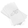 AMERICAN HOMESTEAD Disposable Hand Towels - Silver Foil Monogrammed Guest Napkins - Linen-Like Bathroom Paper Towels for Guests - Perfect Wedding and Party Napkins - 50 Count (Silver K) view 1