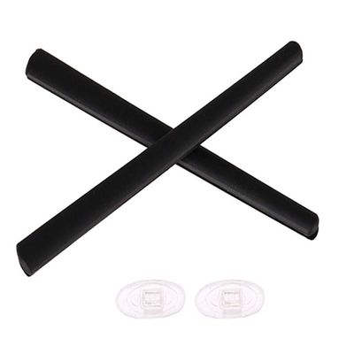 NicelyFit Replacement Temple Ear Socks for Oakley Metal Plate OX5038, Carbon Plate OX5079 Eye Glass Frames with Black 1 Pair w Nose Pads
