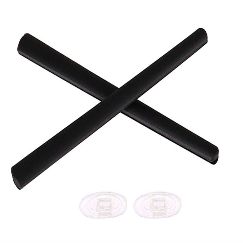 NicelyFit Replacement Temple Ear Socks for Oakley Metal Plate OX5038, Carbon Plate OX5079 Eye Glass Frames with Black 1 Pair w Nose Pads