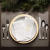 AMERICAN HOMESTEAD Disposable Hand Towels - Silver Foil Monogrammed Guest Napkins - Linen-Like Bathroom Paper Towels for Guests - Perfect Wedding and Party Napkins - 50 Count (Silver I) view 4