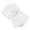 AMERICAN HOMESTEAD Disposable Hand Towels - Silver Foil Monogrammed Guest Napkins - Linen-Like Bathroom Paper Towels for Guests - Perfect Wedding and Party Napkins - 50 Count (Silver F) view 1