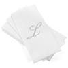 AMERICAN HOMESTEAD Disposable Hand Towels - Silver Foil Monogrammed Guest Napkins - Linen-Like Bathroom Paper Towels for Guests - Perfect Wedding and Party Napkins - 50 Count (Silver L) view 1