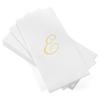 AMERICAN HOMESTEAD Disposable Hand Towels - Gold Foil Monogrammed Guest Napkins - Linen-Like Bathroom Paper Towels for Guests - Perfect Wedding and Party Napkins - 50 Count (Gold E) view 1