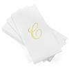 AMERICAN HOMESTEAD Disposable Hand Towels - Gold Foil Monogrammed Guest Napkins - Linen-Like Bathroom Paper Towels for Guests - Perfect Wedding and Party Napkins - 50 Count (Gold C) view 1