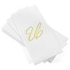 AMERICAN HOMESTEAD Disposable Hand Towels - Gold Foil Monogrammed Guest Napkins - Linen-Like Bathroom Paper Towels for Guests - Perfect Wedding and Party Napkins - 50 Count (Gold U) view 1