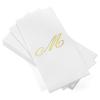 AH AMERICAN HOMESTEAD Disposable Hand Towels for Bathroom 50 Count - Guest Bathroom Essentials -Bathroom Paper Towels - Monogrammed Disposable Napkins - Wedding Napkins in Paper Towel Tray (Gold, M) view 1