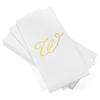 AH AMERICAN HOMESTEAD Disposable Hand Towels for Bathroom 50 Count - Guest Bathroom Essentials -Bathroom Paper Towels - Monogrammed Disposable Napkins - Wedding Napkins in Paper Towel Tray (Gold, W) view 1