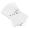 AMERICAN HOMESTEAD Disposable Hand Towels - Silver Foil Monogrammed Guest Napkins - Linen-Like Bathroom Paper Towels for Guests - Perfect Wedding and Party Napkins - 50 Count (Silver M) view 1