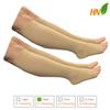 HealthyNees Open Toe 15-20 mmHg Compression Plus Size Extra Wide Calf Leg Socks (Beige 2 Pairs, 5X-Large) view 2