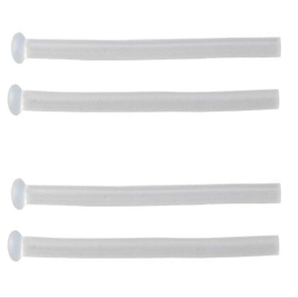 NicelyFit Silicone Rubber Ear Socks Tips Sleeves for Thin Needle Metal Wire Temple Legs Eyeglass Glass TT004 (Transparent - 2 Pairs)