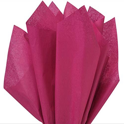 Cranberry Tissue Paper Squares, Bulk 10 Sheets, Premium Gift Wrap and Art Supplies for Birthdays, Holidays, or Presents by Feronia packaging, Large 15 Inch x 20 Inch Made in USA
