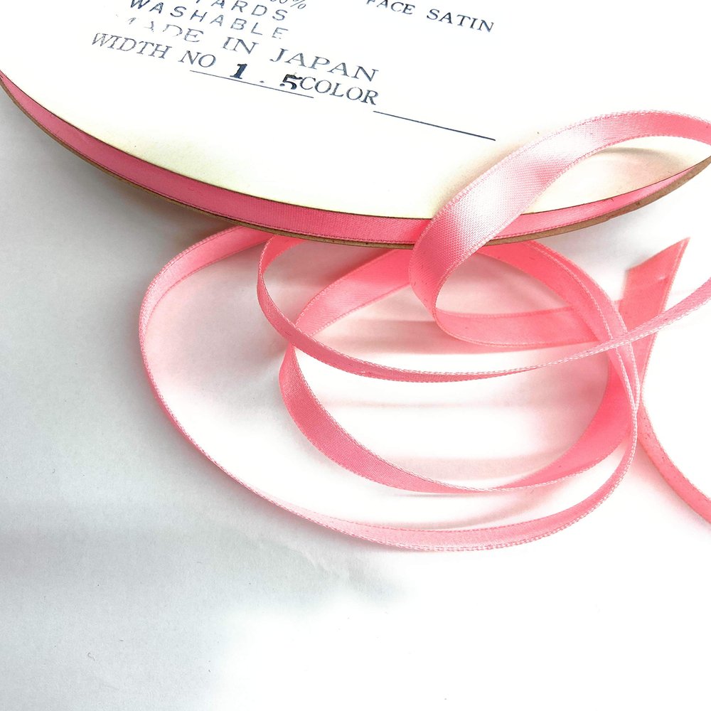 1/4 inch Double Faced Nylon Satin Ribbon - 50 Yard Spool, Made in Japan Perfect for Wedding Decor, Wreath, Baby Shower,Gift Package Wrapping Etc. (Daphne Rose Pink-29)