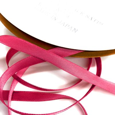 1/4 inch Double Faced Nylon Satin Ribbon - 50 Yard Spool, Made in Japan Perfect for Wedding Decor, Wreath, Baby Shower,Gift Package Wrapping Etc. (Rose Pink -30)