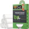 1.2 Gallon Compostable Trash Bags, Small Trash Bags for bathroom office kitchen, Strong Small Garbage Bags fit 4.5-5 Liter Trash Can,1 Gallon-1.5 Gallon,White Compost Bags view 1