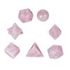 rockcloud Rose Quartz Platonic Solids Sacred Geometry with Merkaba Star Set, Healing Crystal Faceted Gemstones for Meditation Reiki Balancing, Pack of 7 view 1