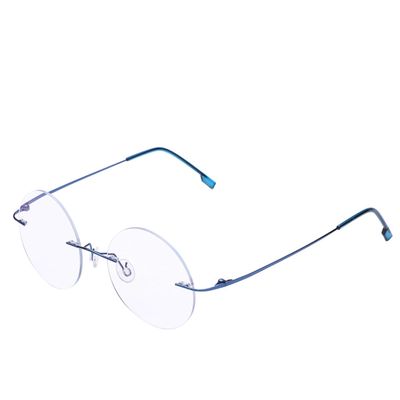Fuisetaea Rimless Round Reading Glasses Titanium Lightweight Readers Eyeglasses Men Women +3.75 Strength