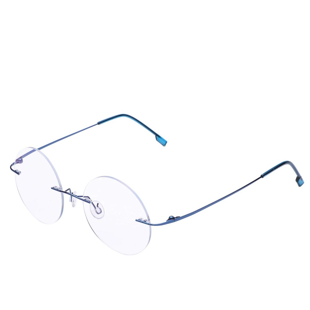 Fuisetaea Rimless Round Reading Glasses Titanium Lightweight Readers Eyeglasses Men Women +3.75 Strength