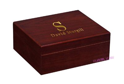 Personalized Engraved Cherry Wood Cigar Humidor 25-50 Cigars