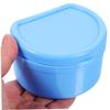 EXCEART Case with Strainer Dentures Box Brush Retainer Case for Travel Retainer Cleaning Case (Blue) view 2