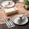 200-Pack BloominGoods Disposable Guest Towels for Bathroom - Linen-Feel Hand Towel -Paper Napkins for Party, Wedding or Dinner - Premium Quality Soft Absorbent Napkins White and Silver 8.5 X 4" Folded view 3