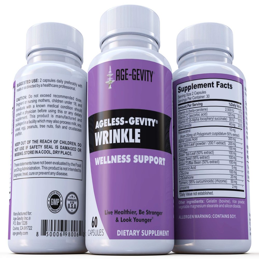 Ageless-Gevity Wrinkle Wellness Support Supplements